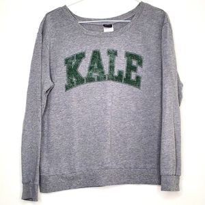 5) STRANDED "KALE" Alumni Collegiate Scoop-neck Sweater Sz. L